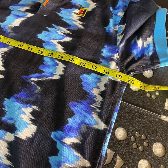 Nike Dri-FIT Men’s Polo Shirt M | Multicolor Blue | Slim Fit Tennis Court Style - Picture 6 of 7